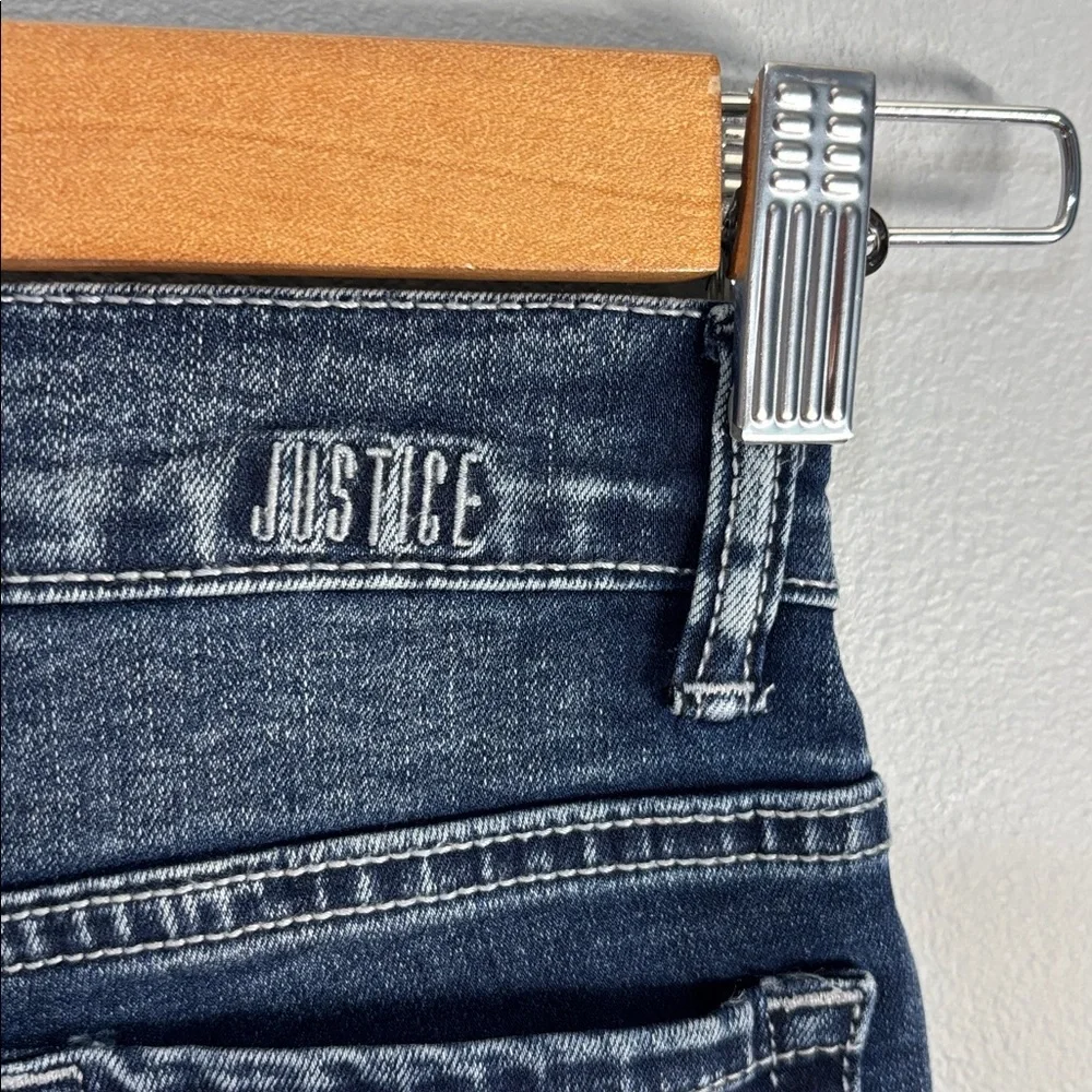 Justice Jeans Girls Size 10 Slim Blue Jegging High Rise Stretchy Button Fly